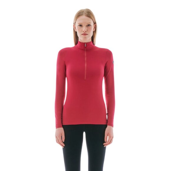 Fulsap Gemini 1/4 Zip Pullover Womens XL Red Base Layer Power Stretch Mock Neck - Picture 2 of 13